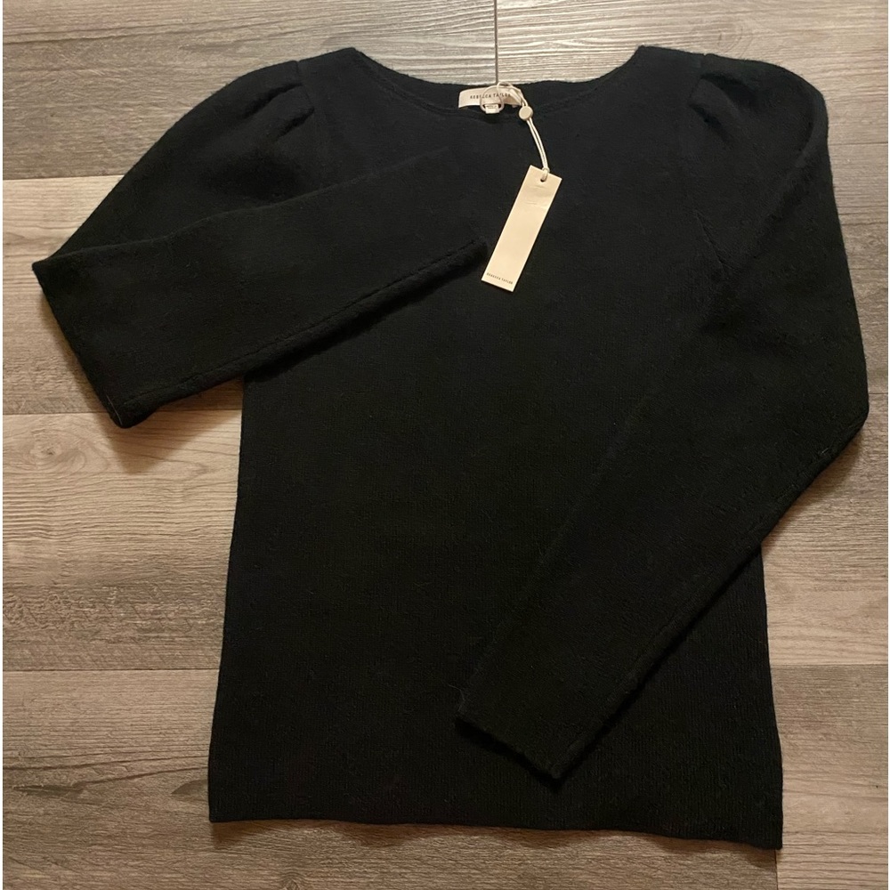 100% Cashmere Rebecca Taylor Long Sleeve, Sculpted Pullover Sweater
